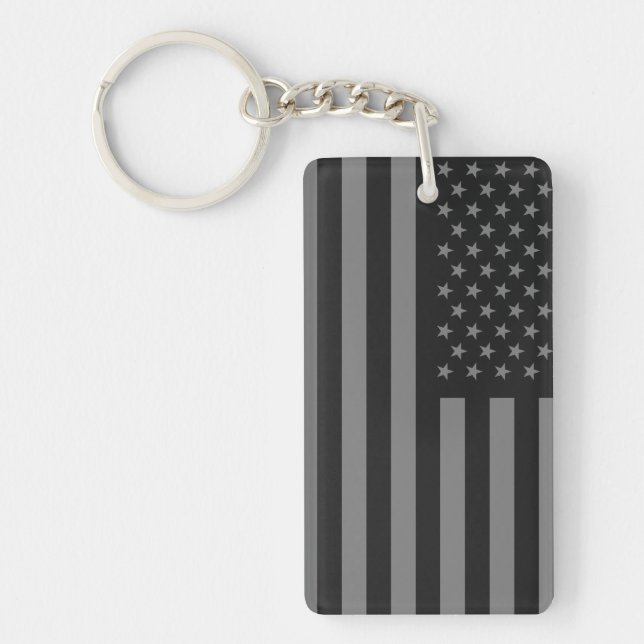 Porte-clefs Gris de noir de drapeau américain (Devant)