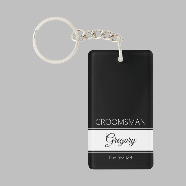 Porte-clefs Groomsman Thank You Keychain (Créateur téléchargé)