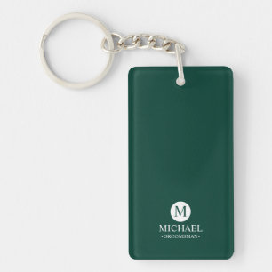 Porte-clefs Groomsmen Personnalisé Classique Monogramme et nom