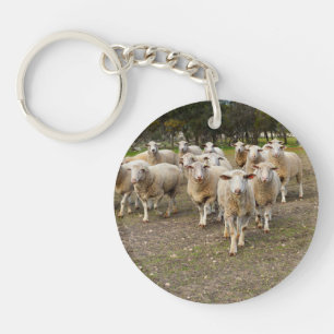 Porte-clefs Gros Moutons Laineux Qui S'Y Marchent,