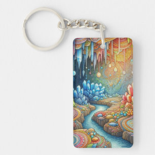 Porte-clefs Grotte mystique avec bijoux