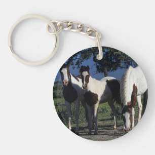 Porte-clefs Groupe de chevaux de peinture