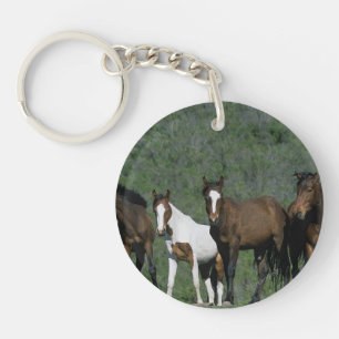 Porte-clefs Groupe de chevaux sauvages de mustang