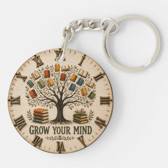 Porte-clefs Grow Your Mind Book  Reading Teacher Gift (Dos)