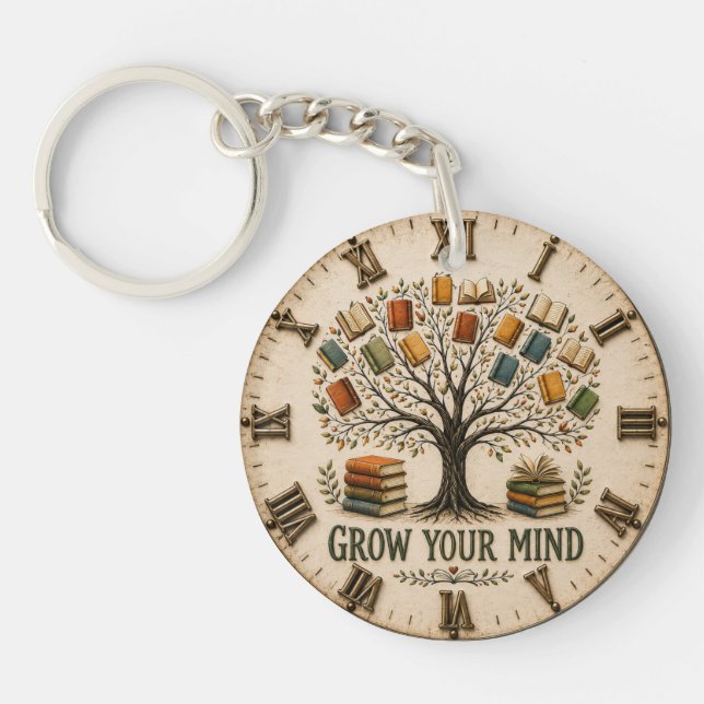 Porte-clefs Grow Your Mind Book  Reading Teacher Gift (Devant)