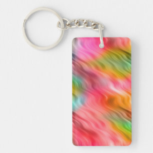 Porte-clefs Grue colorée Fleur Wavy Texture