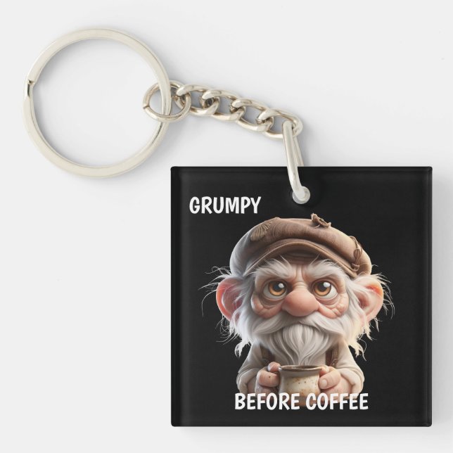 Porte-clefs Grumpy Before Coffee Whimsical (Devant)