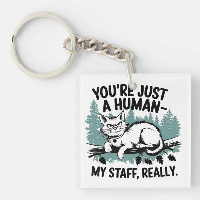 Porte-clefs Grumpy Cat – 'Vous n'êtes qu'un humain, mon person (Devant)