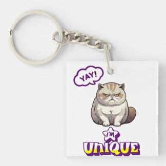Porte-clefs ​Grumpy Cat "YAY! I'm Unique" Funny Fridge Magnet