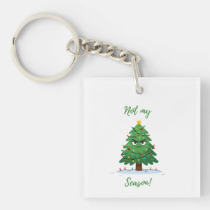 Porte-clefs Grumpy Christmas Tree Cartoon – Funny "Not My Seas