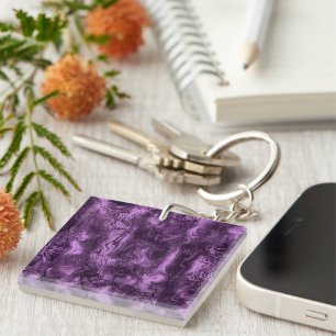 Porte-clefs Grungy énergie nerveuse Orchidée d'art Abstrait Am