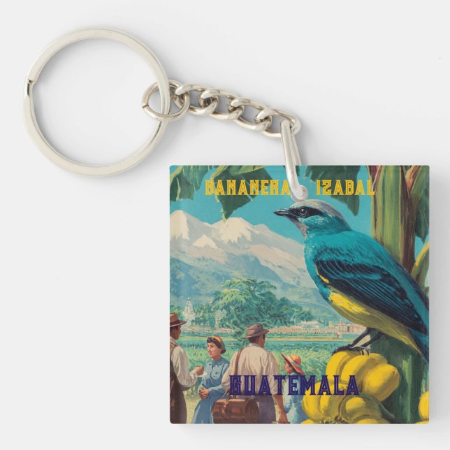 Porte-clefs GUATEMALA, BANANERA IZABAL Retro poster (Devant)