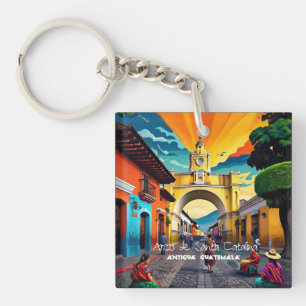 Porte-clefs Guatemala Travel Poster vintage Antigua