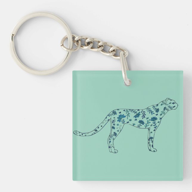 Porte-clefs Guépard floral (Devant)