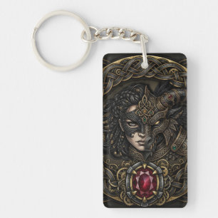 Porte-clefs Guerrière celtique Steampunk.
