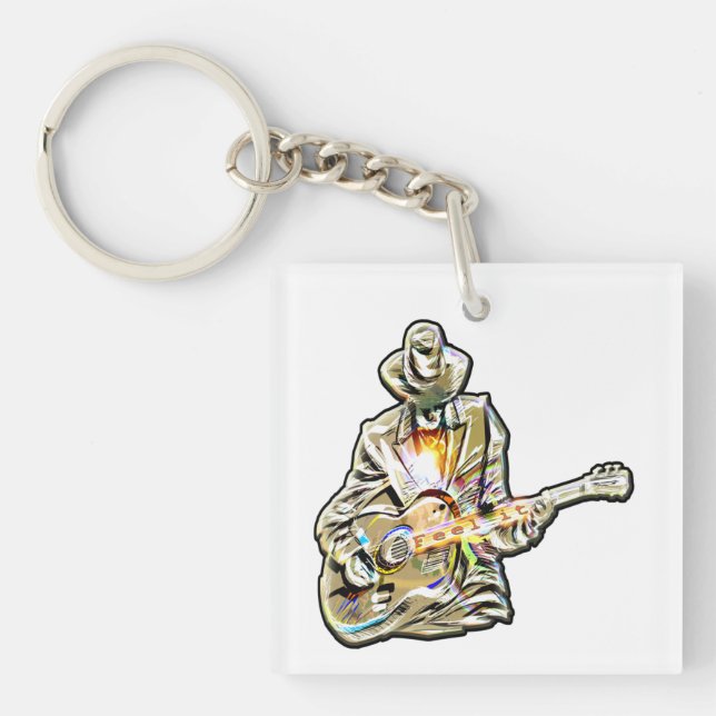 Porte-clefs Guitare Blues Mann (Devant)