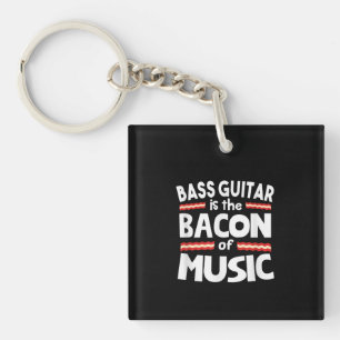 Porte-clefs Guitare Lover   Basse Guitare Est Bacon De Musique