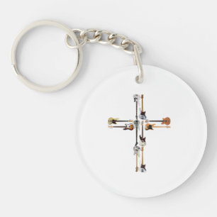 Porte-clefs Guitare Lover  Cadeau de la Croix de Guitare