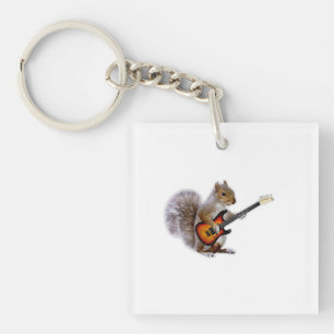 Porte-clefs Guitare Lover Écureuil Jouant de la guitare