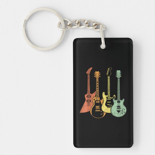 Porte-clefs Guitariste Colorful Instruments de musique Guitare (Devant)