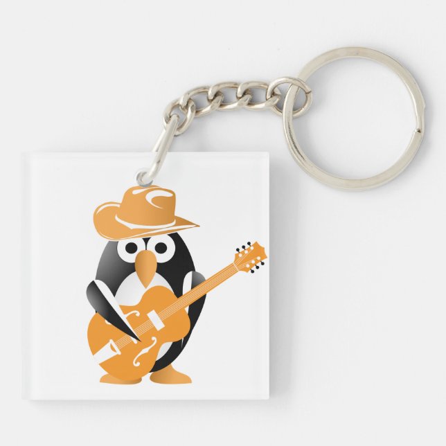 Porte-clefs Guitariste pingouin (Dos)