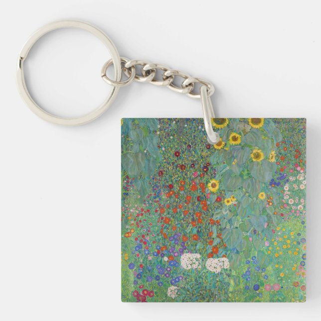 Porte-clefs Gustav Klimt - Jardin de campagne avec tournesols (Devant)