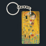 Porte-clefs Gustav Klimt Le Baiser<br><div class="desc">Porte - clé avec la peinture à l’huile de Gustav Klimt avec la feuille d’or The Kiss (1908). Un homme et une femme,  aux couleurs dorées brillantes,  embrassent et embrassent avec amour dans un champ de fleurs. Un grand cadeau pour les amateurs d'art Art Nouveau et autrichien.</div>