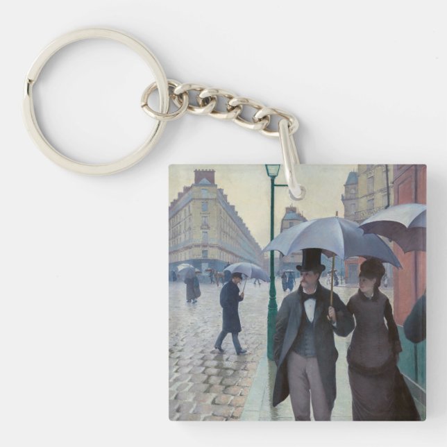 Porte-clefs Gustave Caillebotte - Rue de Paris ; Temps de plui (Devant)