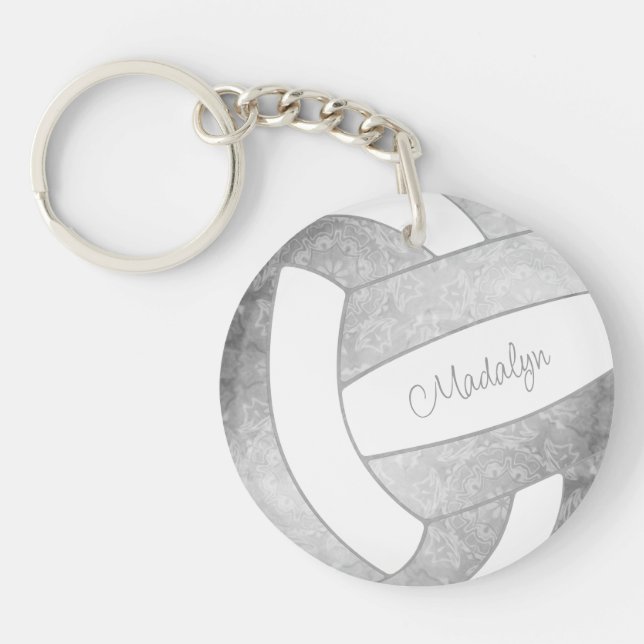 Porte-clefs gymnase gris ceint cadeaux volley-ball (Devant)