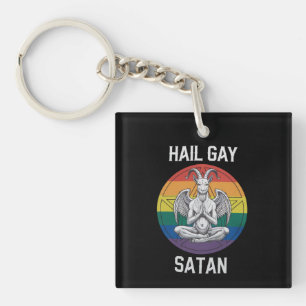 Porte-clefs Hail Gay Satan Funny Goth Gothique Goat LGBTQ