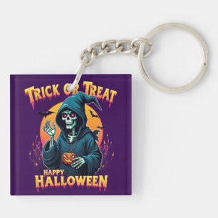 Porte-clefs Halloween Ambiance Squelettique : Friandise ou Sor