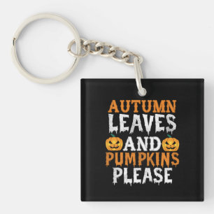 Porte-clefs Halloween Autumn Leaves and Pumkins Birthday