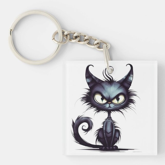 Porte-clefs Halloween Chat #2 Art numérique (Devant)