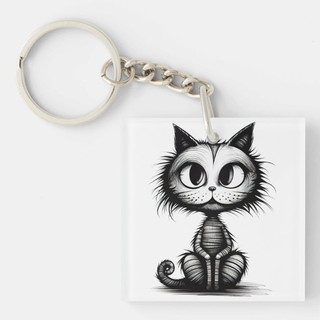 Porte-clefs Halloween Chat #4 Art numérique (Devant)
