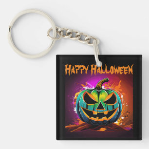 Porte-clefs Halloween coloré Déplaisant Citrouille noir