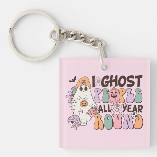 Porte-clefs Halloween I Ghost People (Devant)