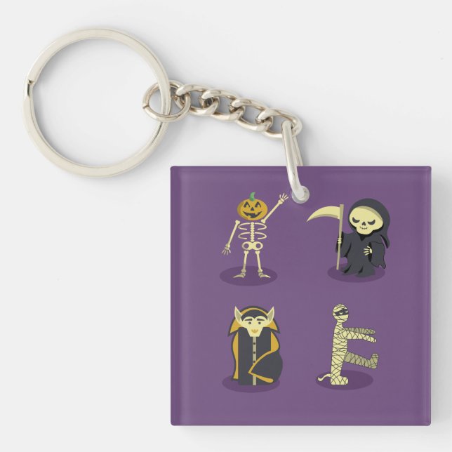 Porte-clefs Halloween Squelette Dracula Mummy Griffe Reaper (Devant)