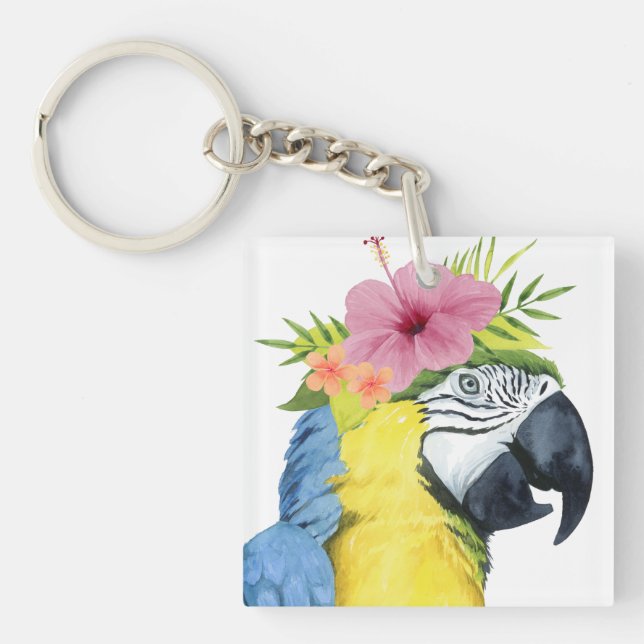 Porte-clefs Halo tropical - perroquet (Devant)