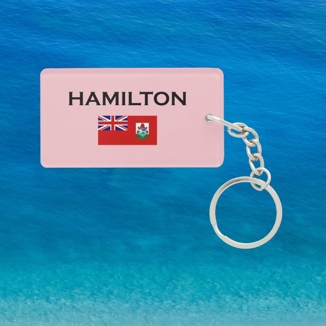 Porte-clefs Hamilton Bermuda Pays Drapeau Couleur claire (Créateur téléchargé)