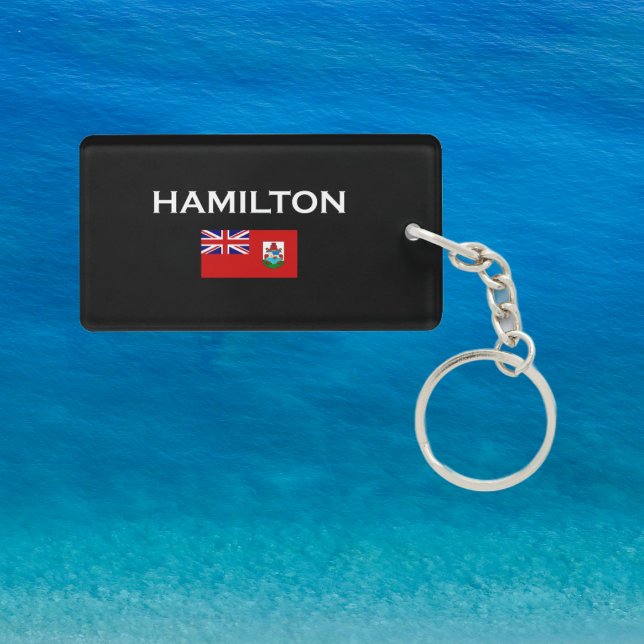 Porte-clefs Hamilton Bermuda Pays Drapeau Couleur foncée (Créateur téléchargé)