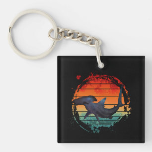 PORTE-CLEFS HAMMERHEAD SHARK SUNSET VINTAGE