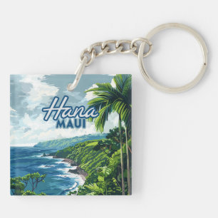 Porte-clefs Hana Maui Hawaii Road à Hana Beach Coast Retro