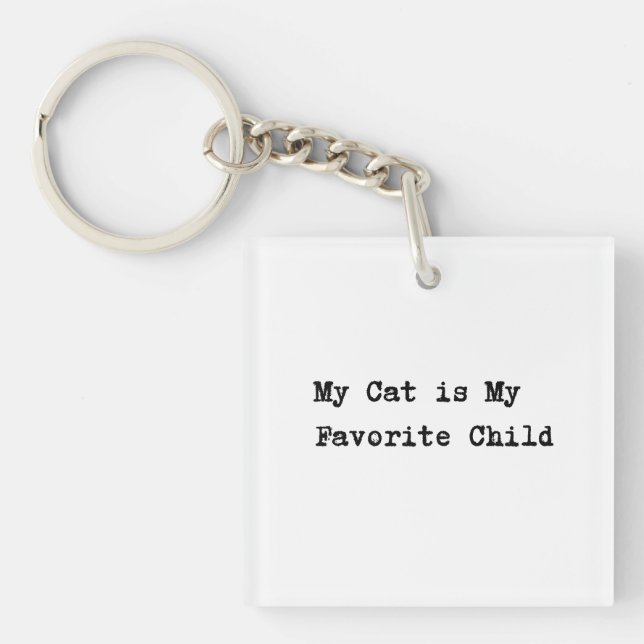Porte-clefs Handwritten-Style Text "My Cat is My Favorite Chil (Devant)