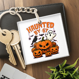 Porte-clefs Hanté par 67 Drôle de Fantôme et Citrouille Hallow