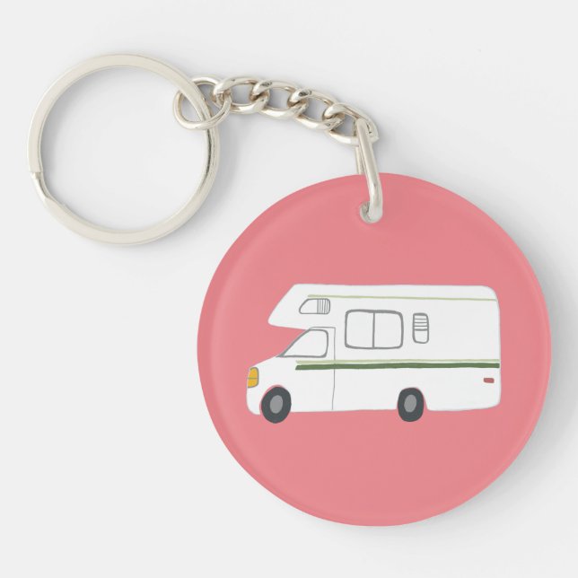 Porte-clefs HAPPER CAMPER RV Motorhome Camper PERSONNALISÉ (Devant)