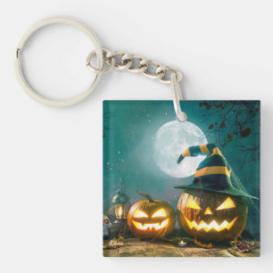 Porte-clefs Happy Halloween Art drôle Jack-o'-lantern Hallowee