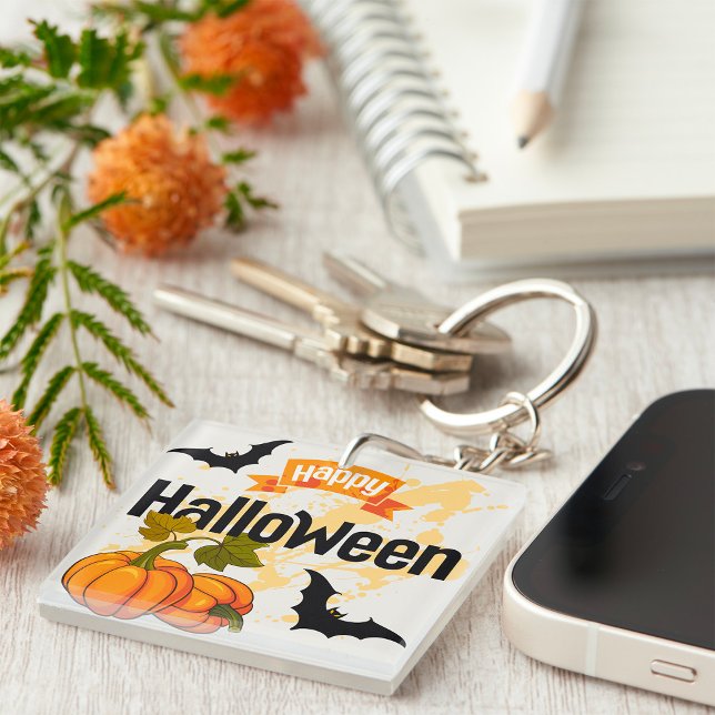 Porte-clefs Happy Halloween design (Créateur téléchargé)