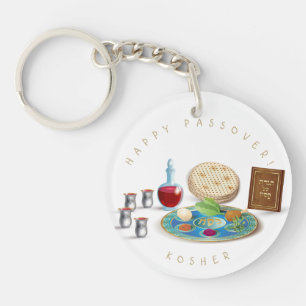 Porte-clefs Happy Passover Plate Kosher Pesach