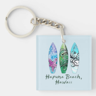 Porte-clefs Hapuna Beach Hawaii Surf boards