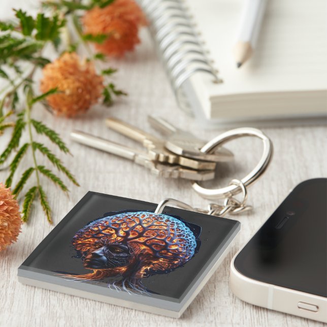 Porte-clefs "Harmonie neuronale : une vision de la clarté et d (Devant Droit)